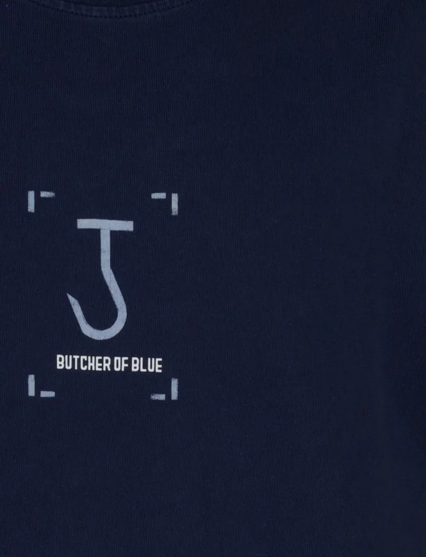 Butcher of Blue T-shirt ronde hals donkerblauw