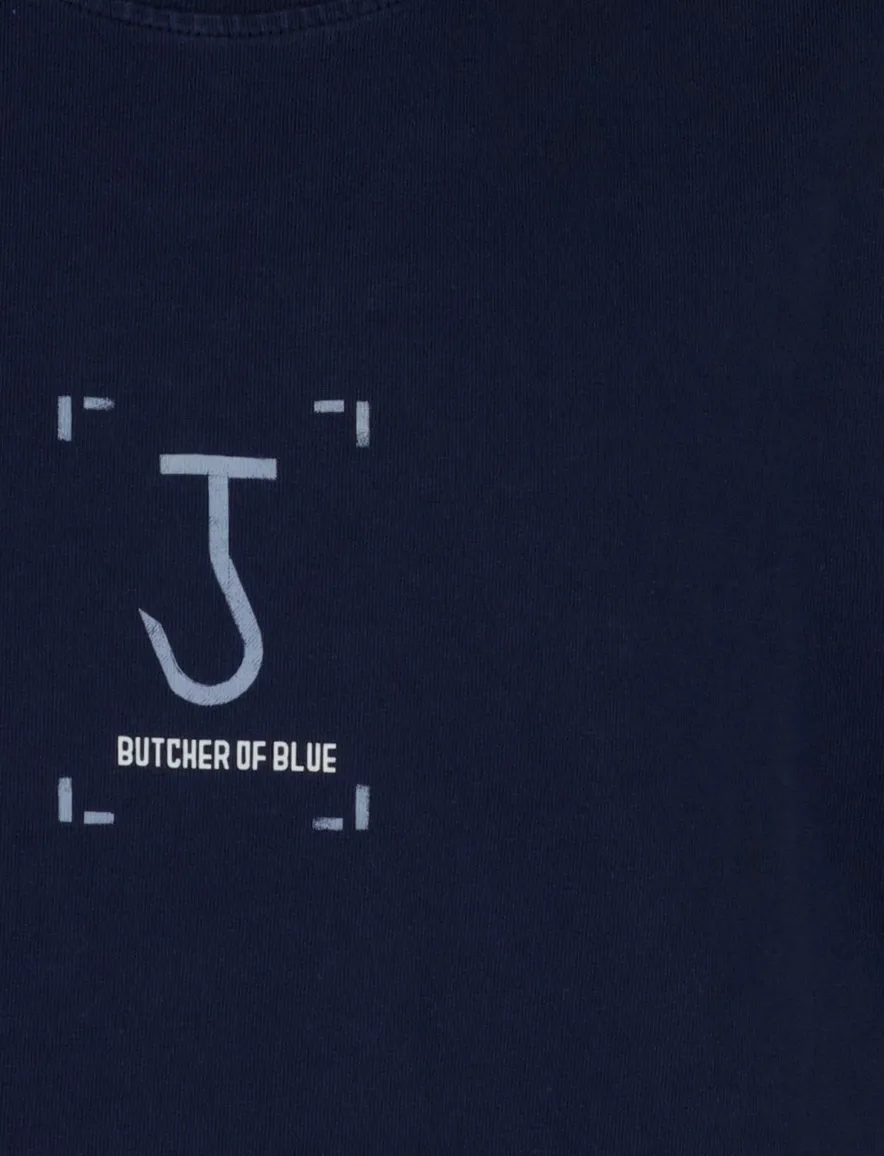 Butcher of Blue T-shirt ronde hals donkerblauw
