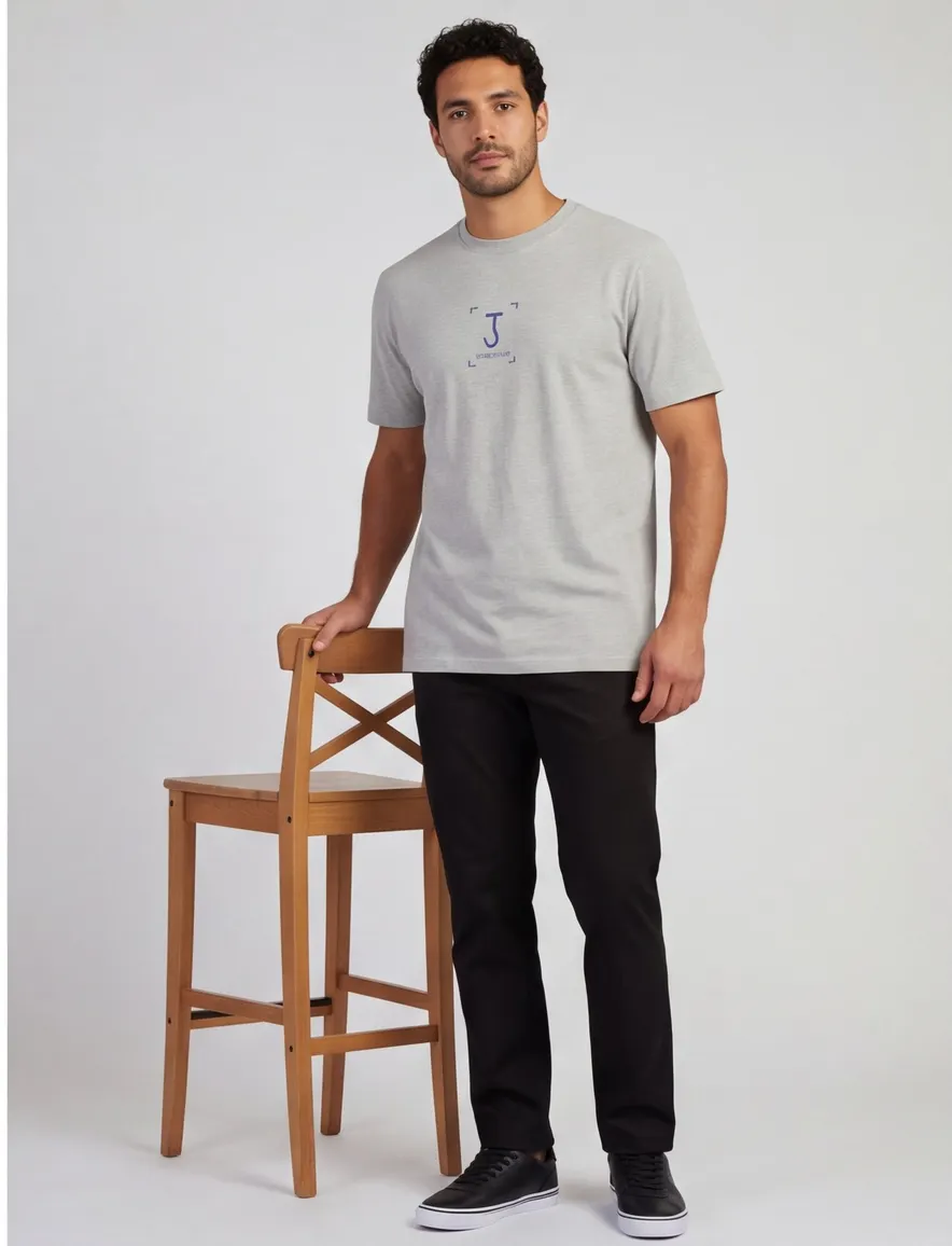 Butcher of Blue T-shirt ronde hals grijs Manifest Oversized