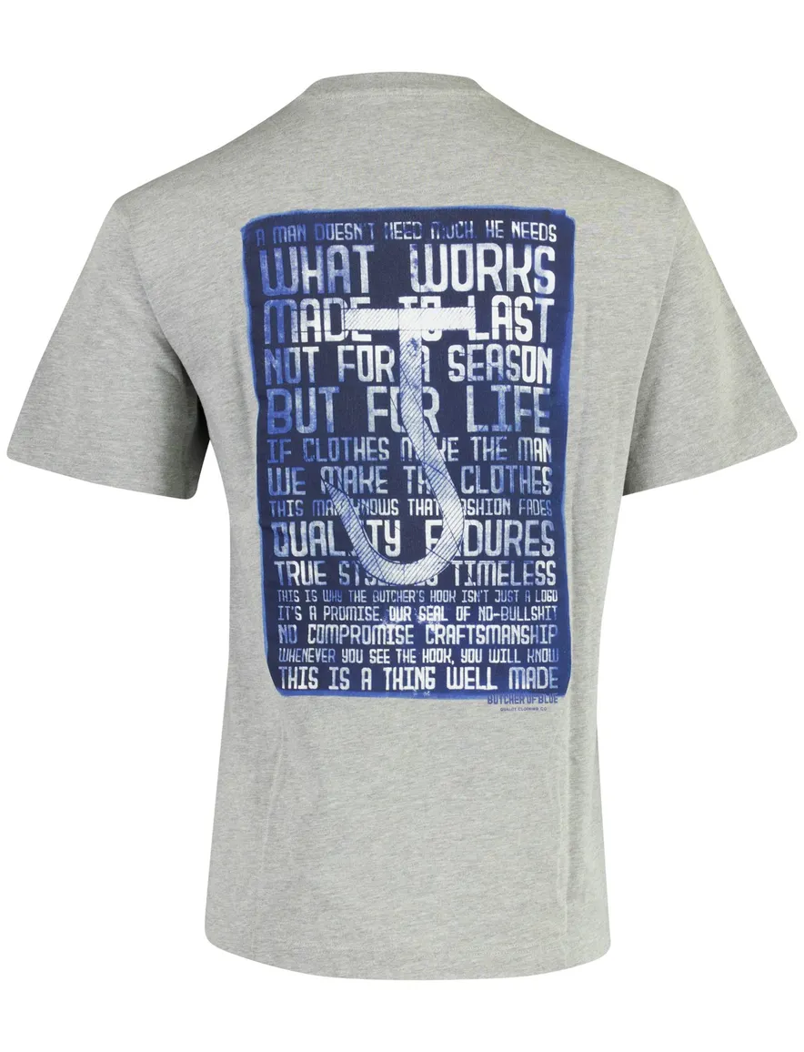 Butcher of Blue T-shirt ronde hals grijs Manifest Oversized