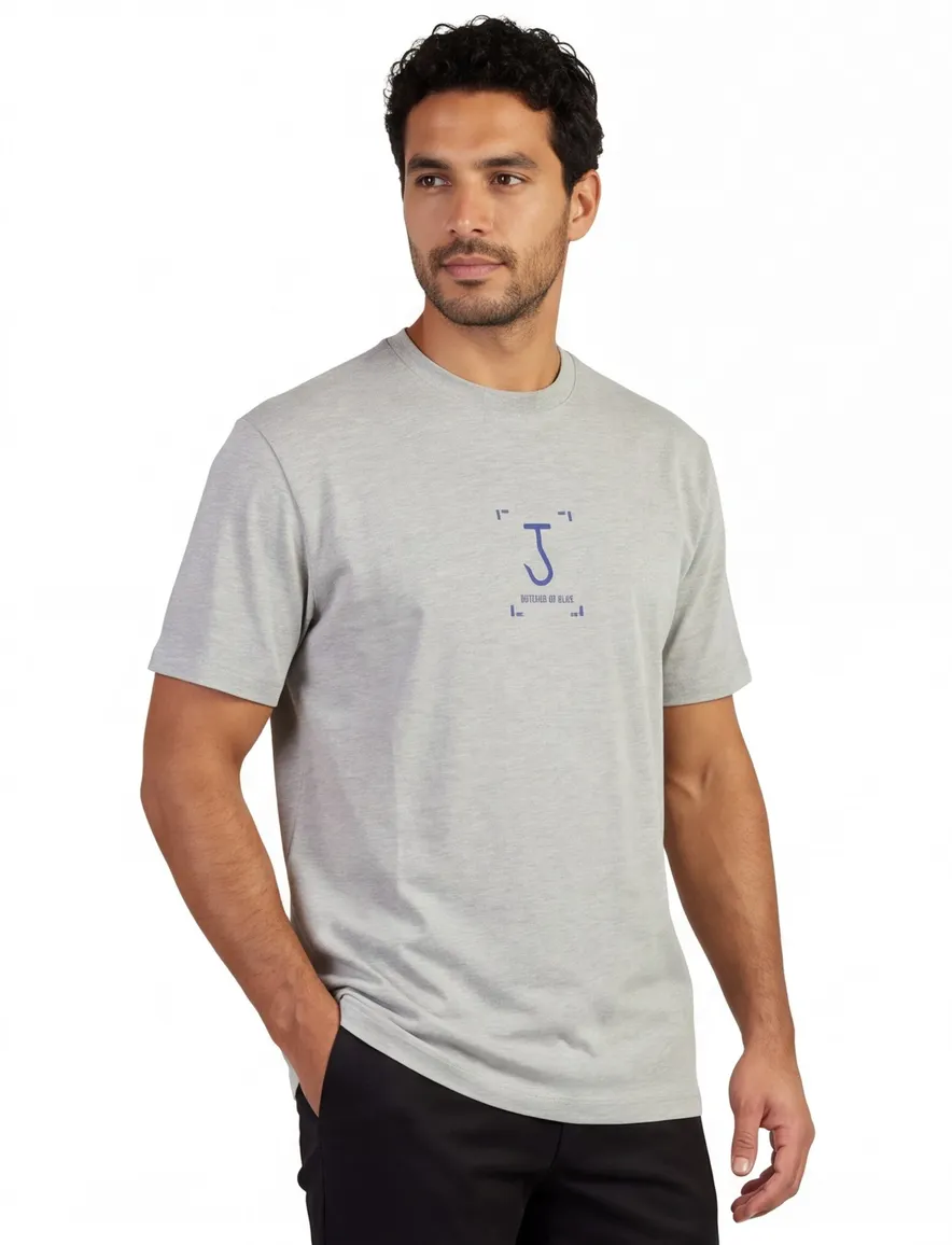 Butcher of Blue T-shirt ronde hals grijs Manifest Oversized