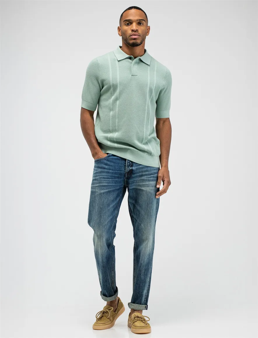 Butcher of Blue Poloshirt groen gebreid