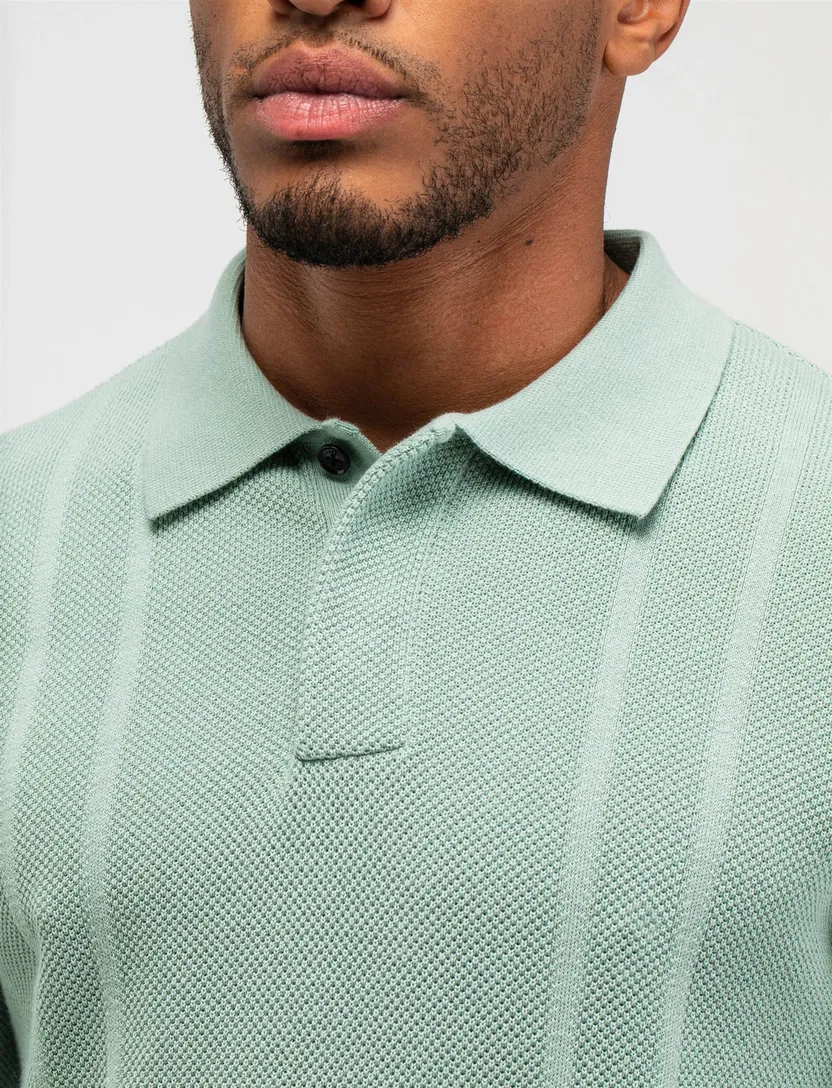 Groen poloshirt Butcher of Blue structuur