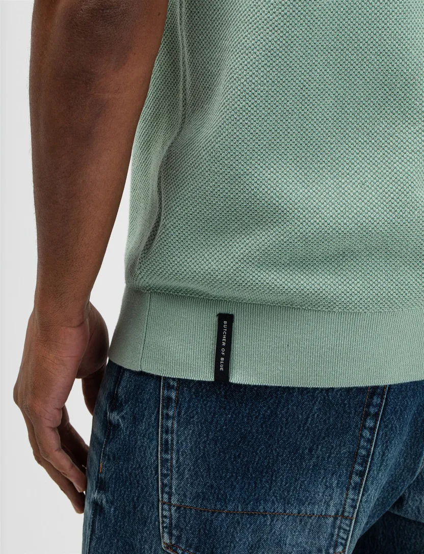 Groen poloshirt Butcher of Blue structuur