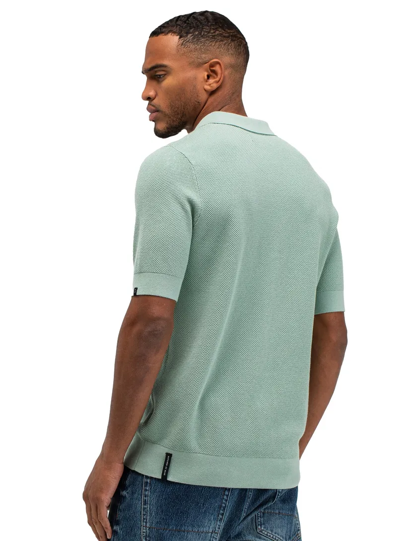 Groen poloshirt Butcher of Blue structuur