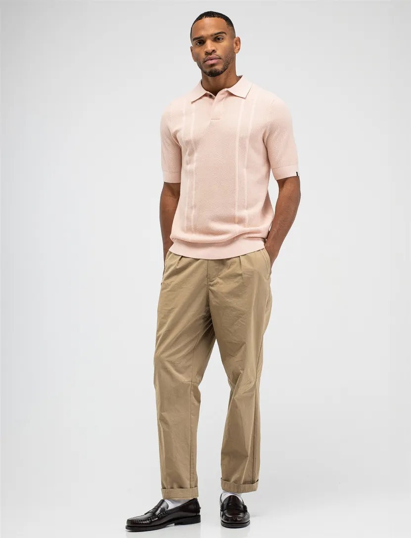 Roze poloshirt Butcher of Blue verticale streep