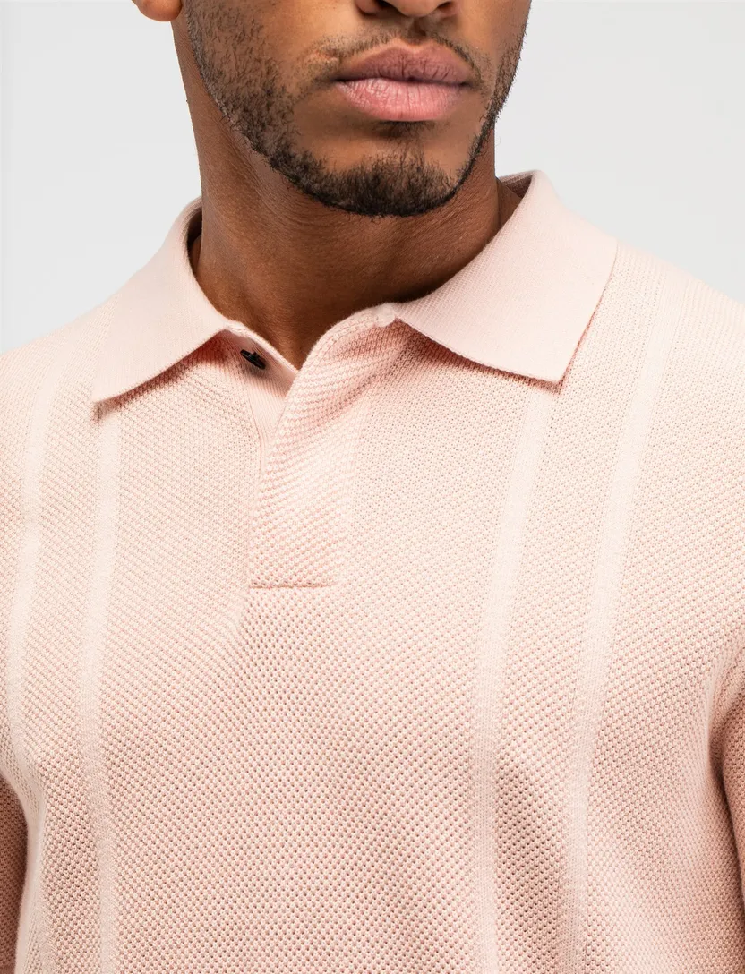 Roze poloshirt Butcher of Blue verticale streep