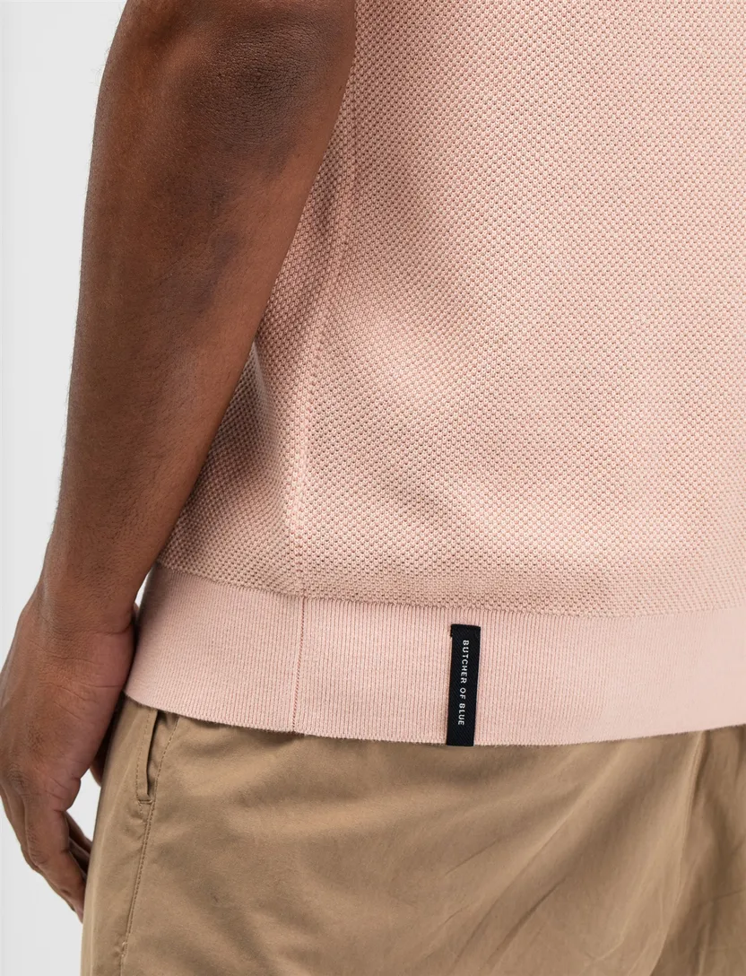 Roze poloshirt Butcher of Blue verticale streep
