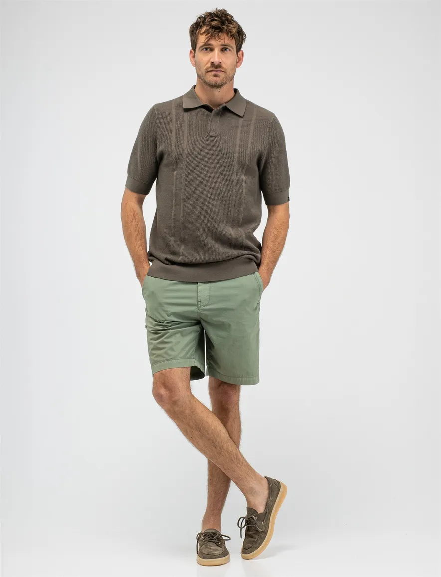 Poloshirt Butcher of Blue bruin verticale strepen