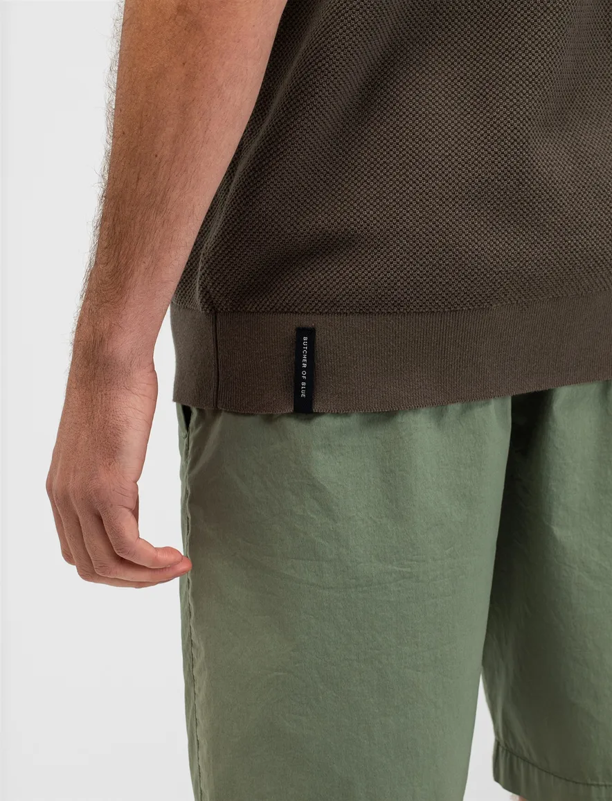 Poloshirt Butcher of Blue bruin verticale strepen