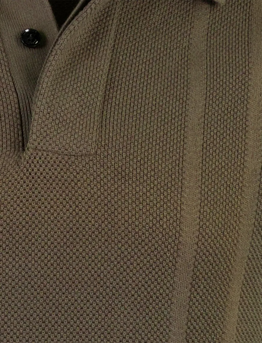 Poloshirt Butcher of Blue bruin verticale strepen