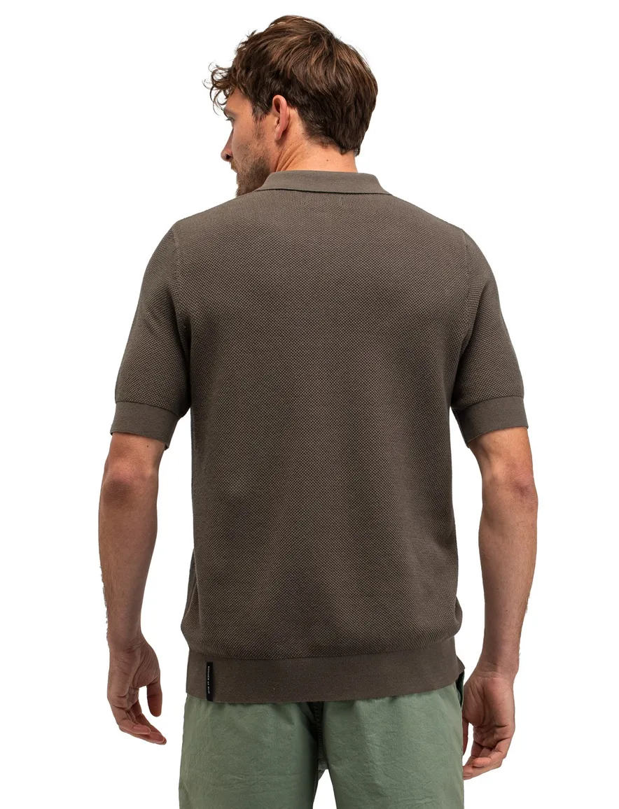 Poloshirt Butcher of Blue bruin verticale strepen