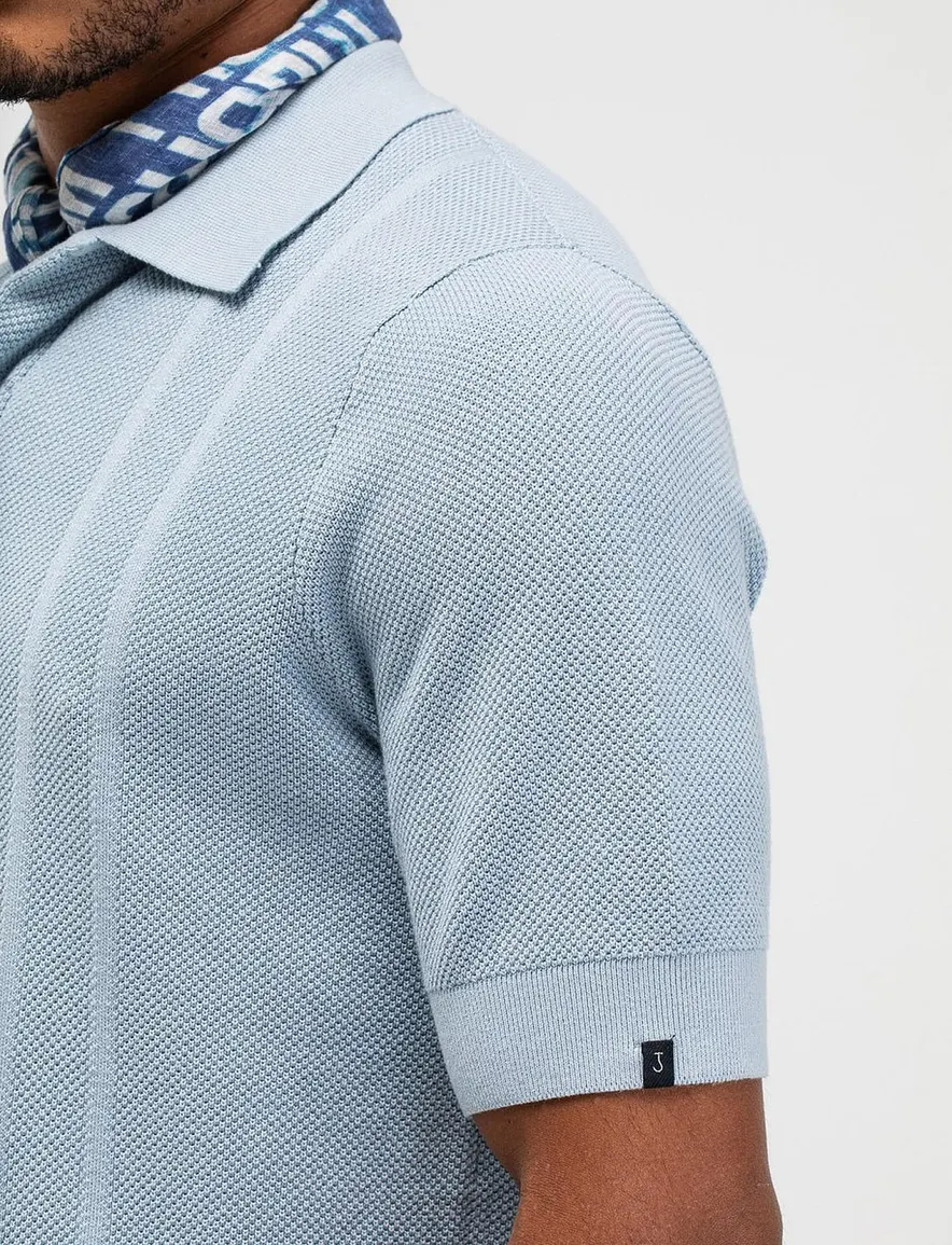Butcher of Blue poloshirt lichtblauw met streep