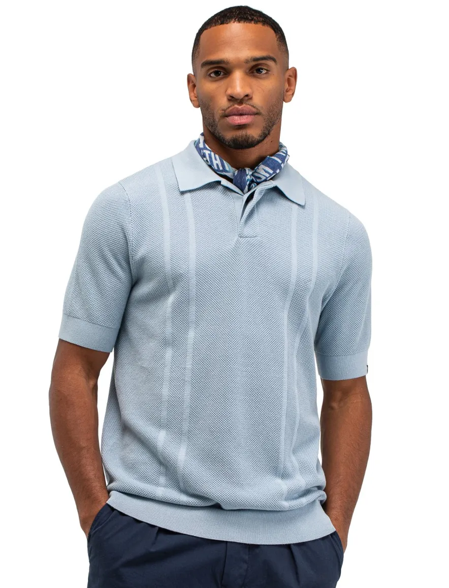 Butcher of Blue poloshirt lichtblauw korte mouw