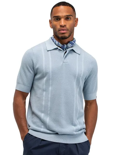 Butcher of Blue Butcher of Blue poloshirt lichtblauw met streep