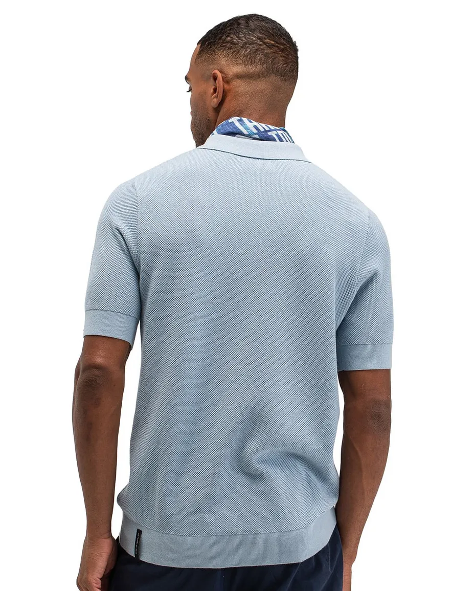 Butcher of Blue poloshirt lichtblauw met streep