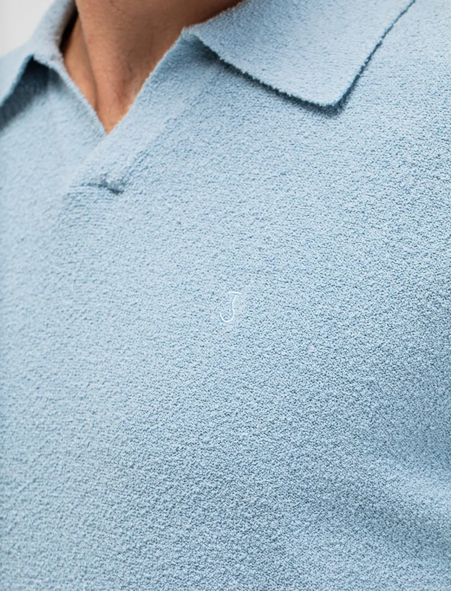 Butcher of Blue poloshirt lichtblauw normale fit v-hals