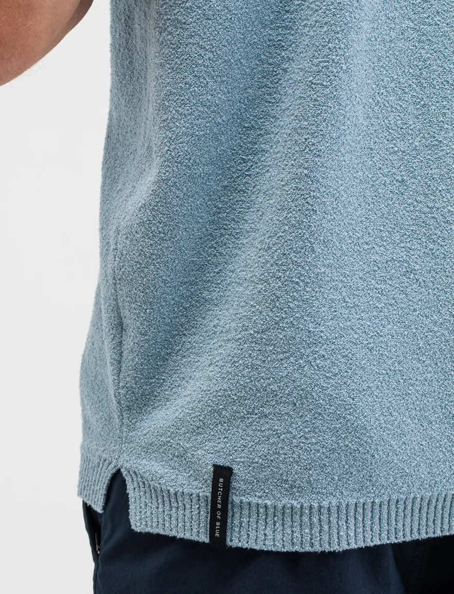 Butcher of Blue poloshirt lichtblauw normale fit v-hals