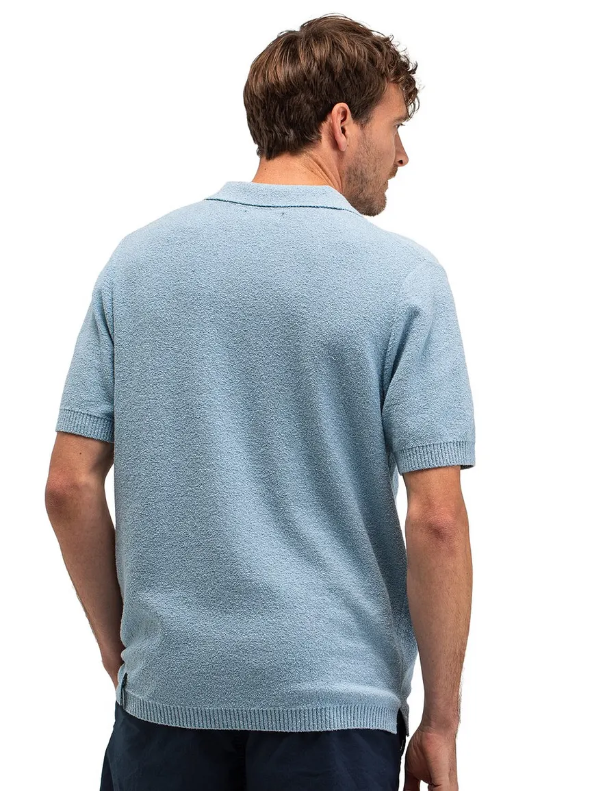Butcher of Blue polo lichtblauw badstof