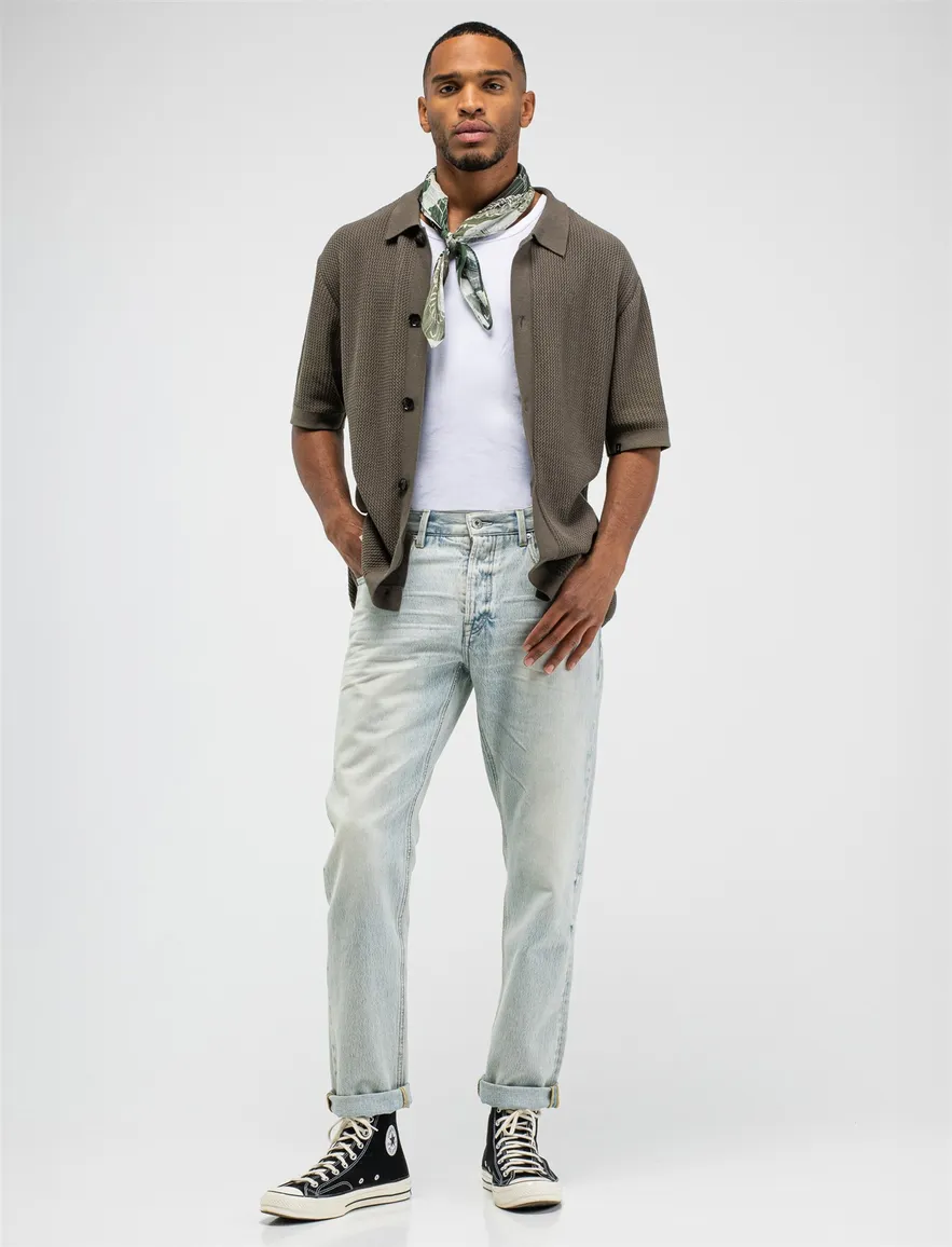 Butcher of Blue doorknoop poloshirt bruin