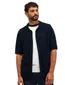 Polo doorknoop Butcher of Blue donkerblauw gebreid