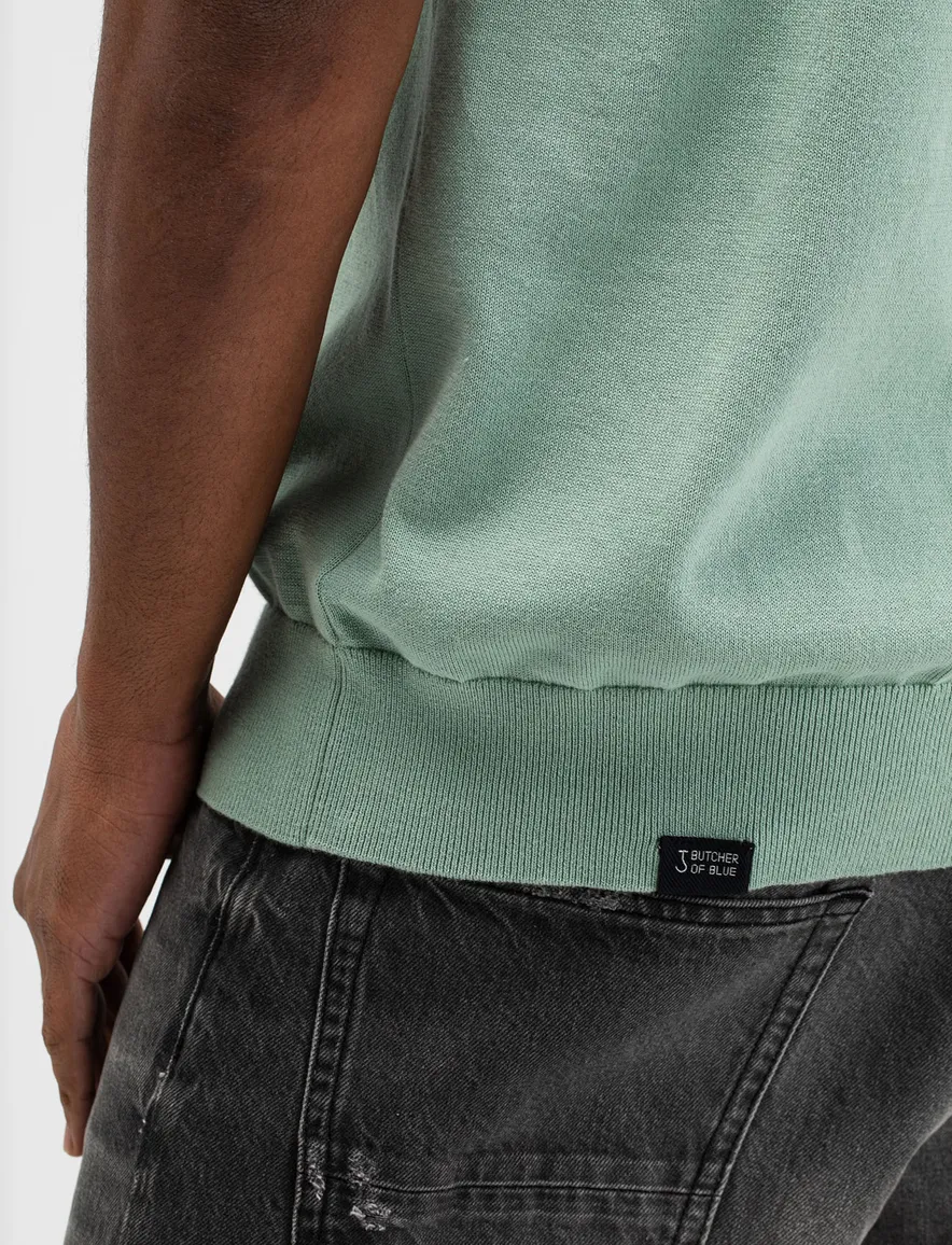 Butcher of Blue polo turquoise 3-knoops regular fit