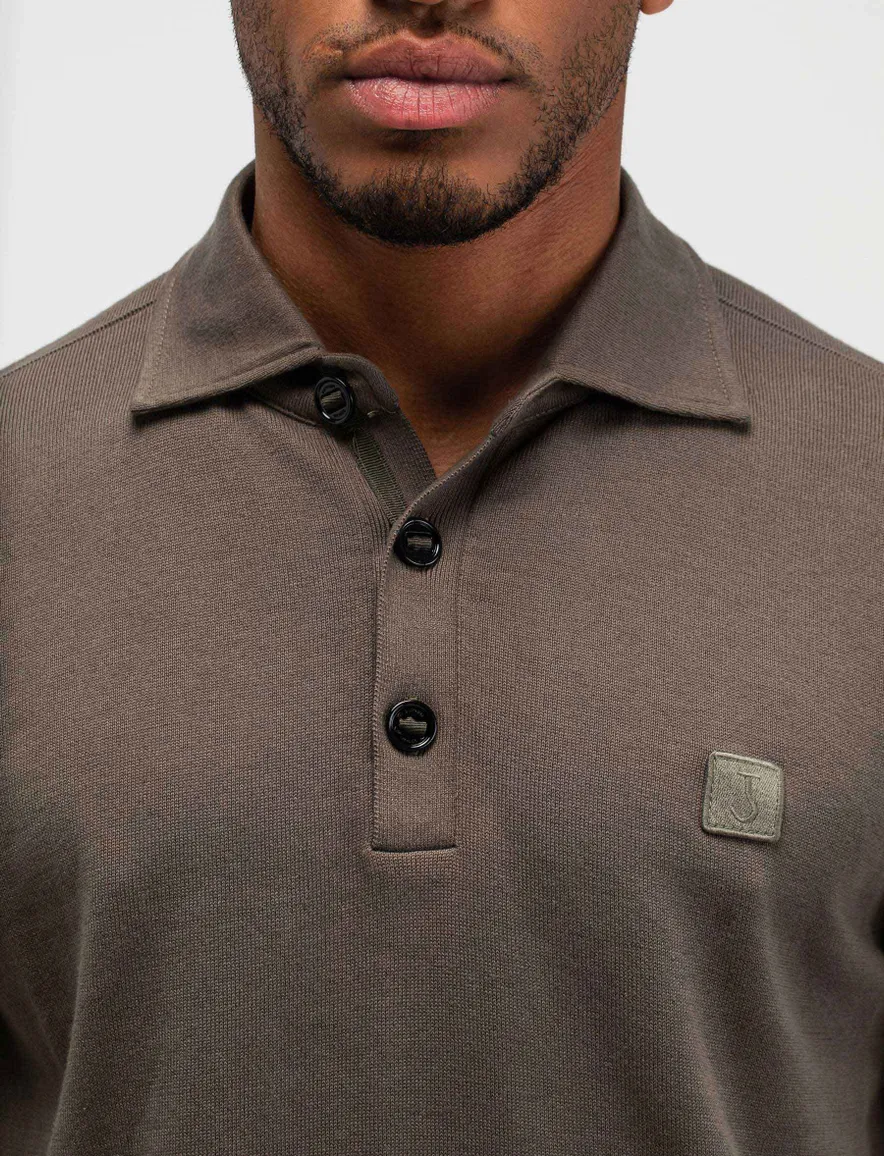Butcher of Blue bruine polo met boord