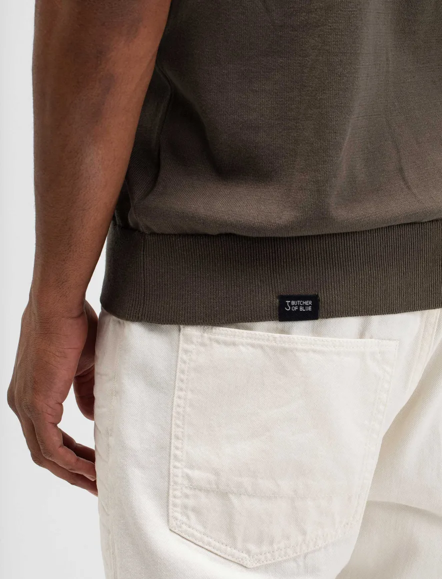 Korte mouw polo Butcher of Blue bruin regular fit