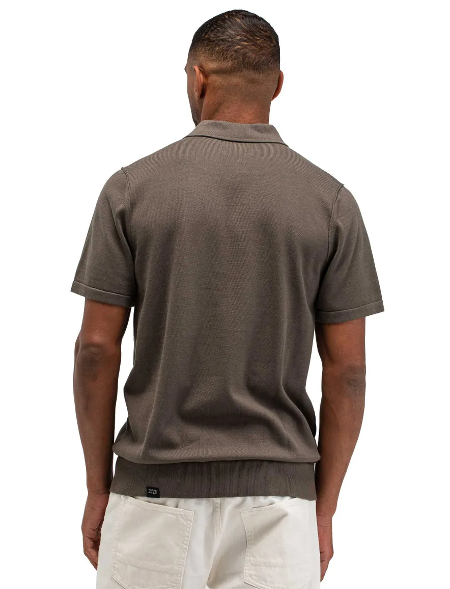Korte mouw polo Butcher of Blue bruin regular fit