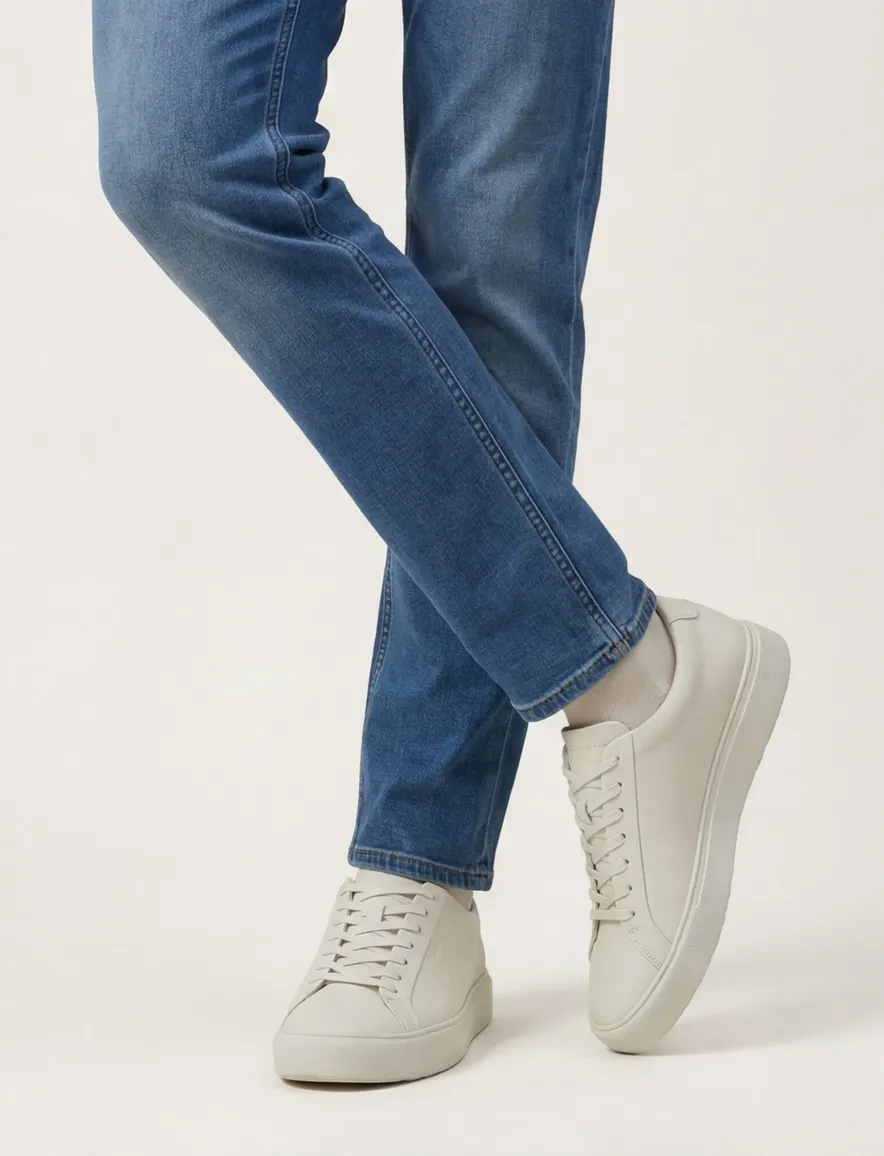 Blackstone sneaker creme leer