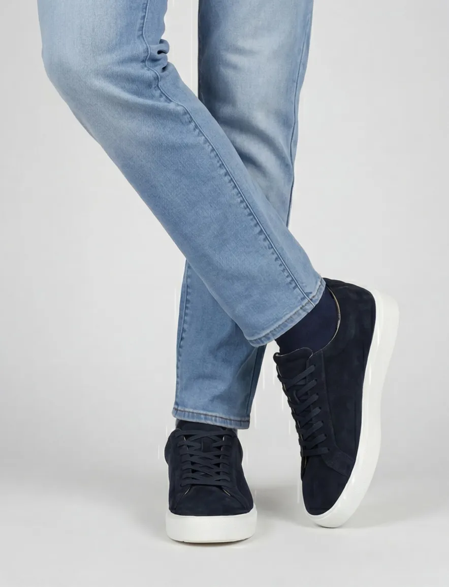 Blackstone sneakers donkerblauw suede