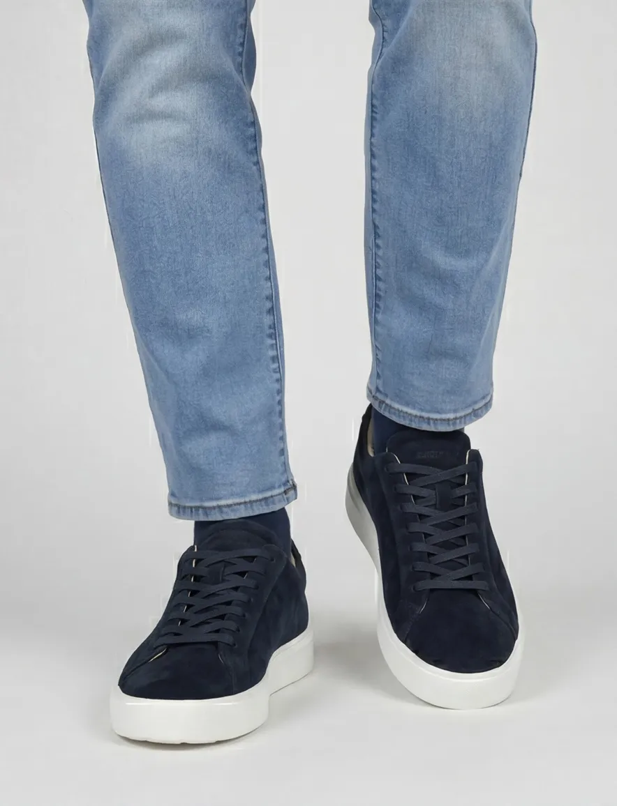 Blackstone sneakers donkerblauw suede
