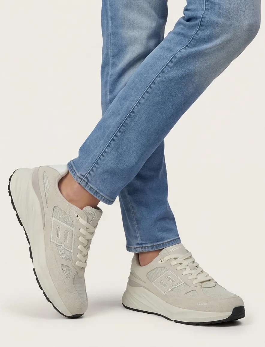 Blackstone sneaker lichtgrijs suede