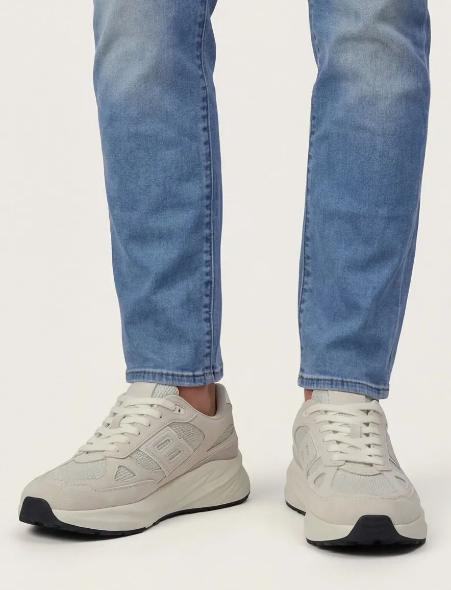 Blackstone sneaker lichtgrijs suede