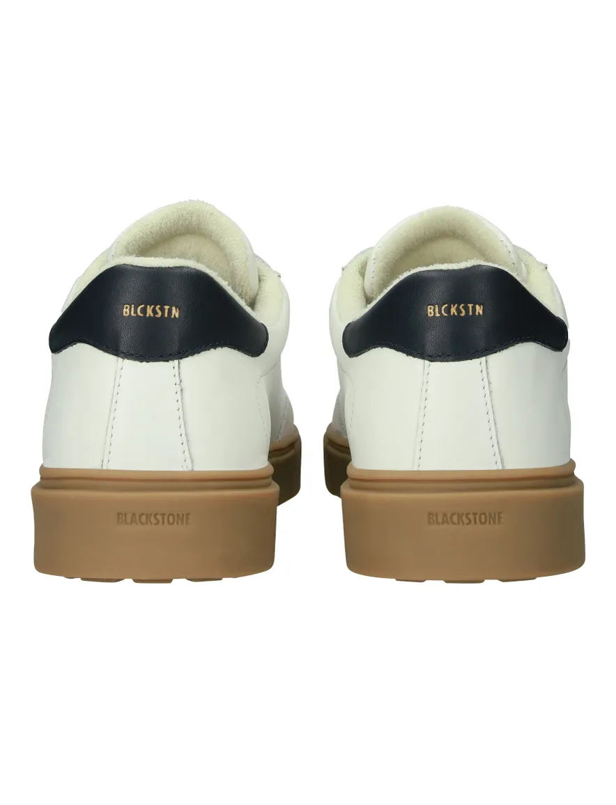 Blackstone sneakers wit blauw laag leer