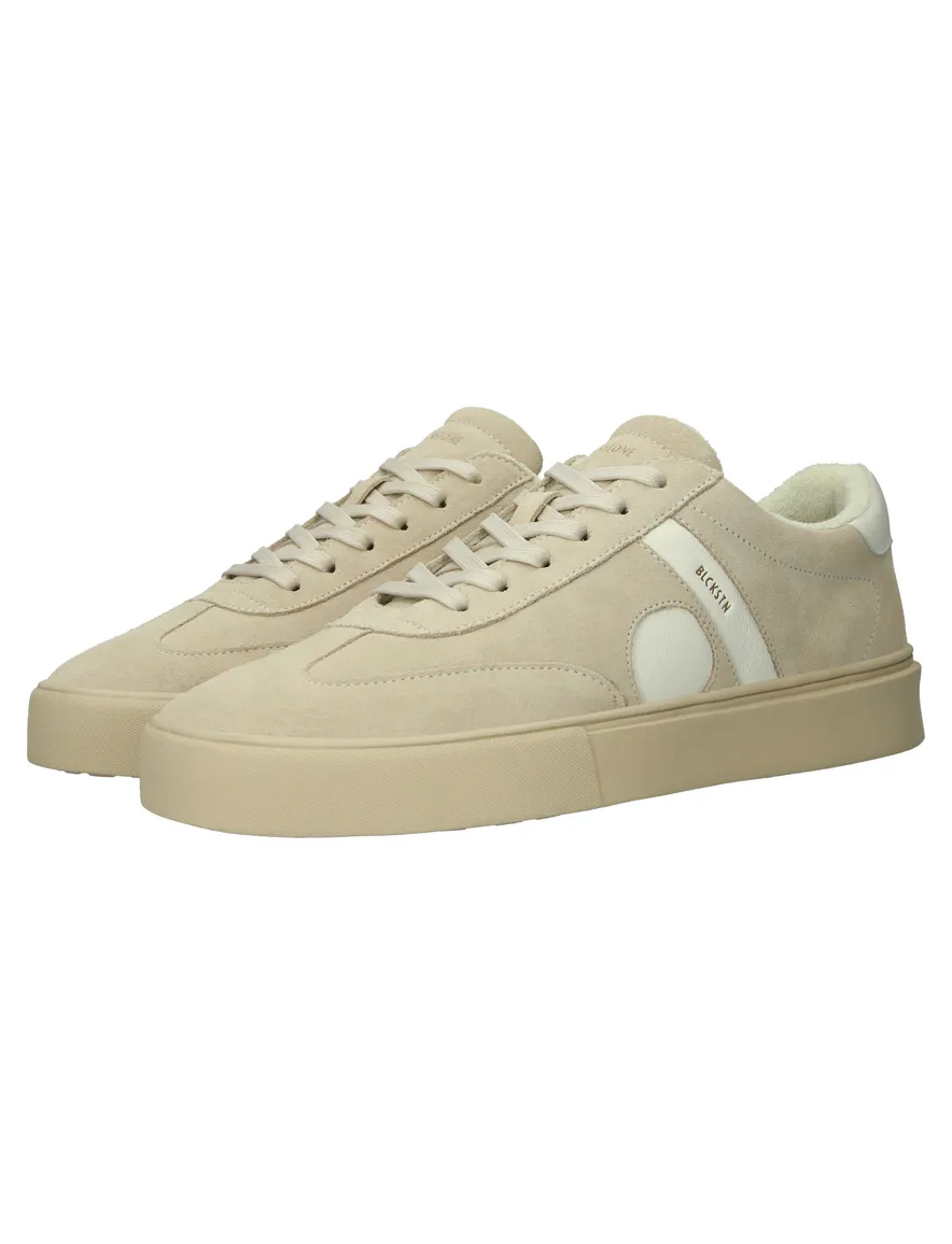 Blackstone sneakers beige suede laag