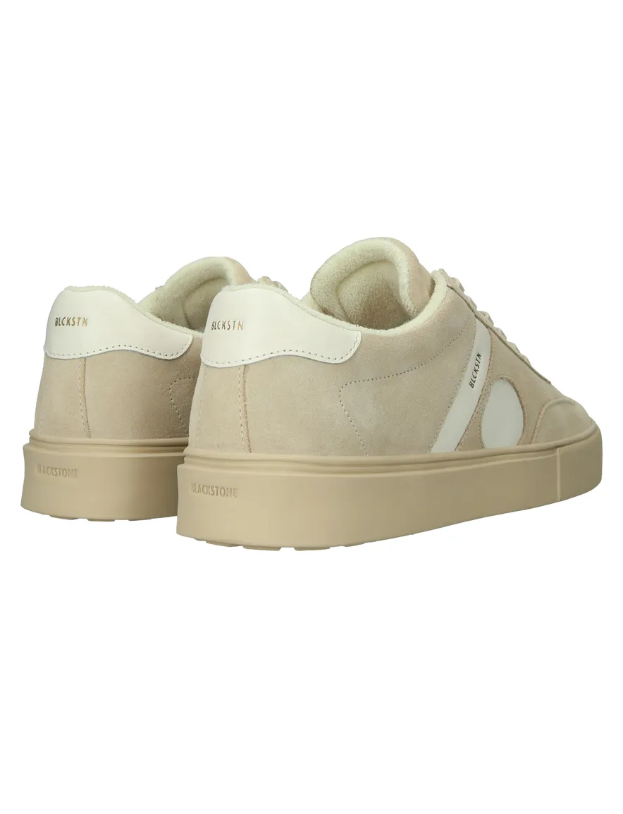 Blackstone sneakers beige suede laag