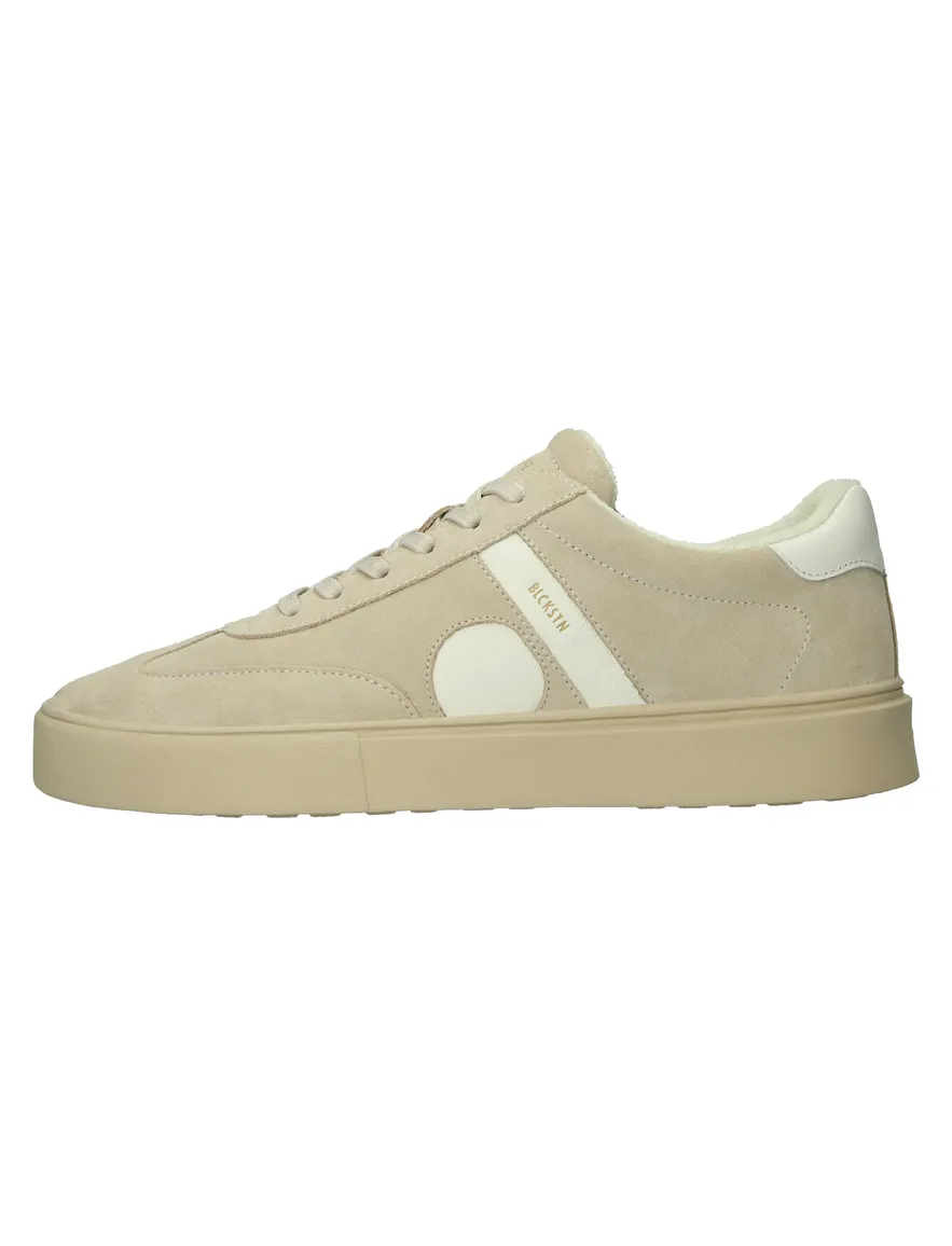 Blackstone sneakers beige suede laag
