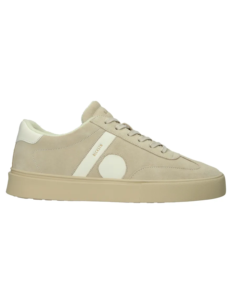 Blackstone sneakers beige suede laag