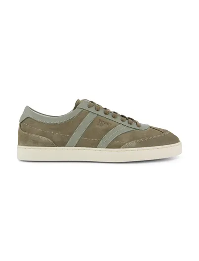 Blackstone Groene suede sneaker Blackstone leren rand