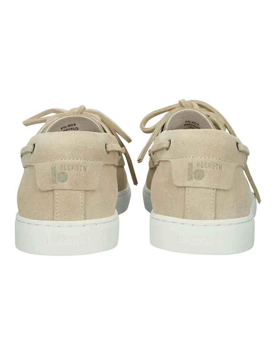 Blackstone Sneakers laag beige suede
