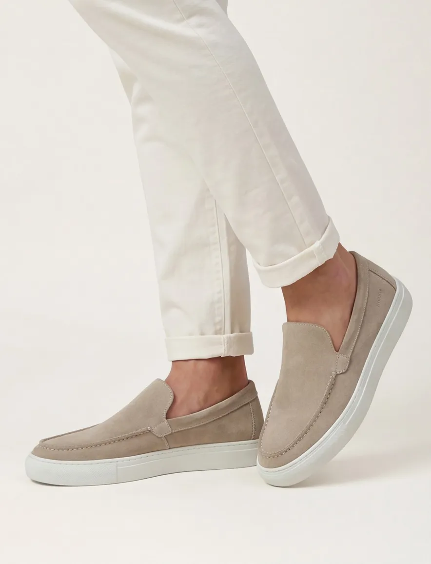 Blackstone suede beige instapper