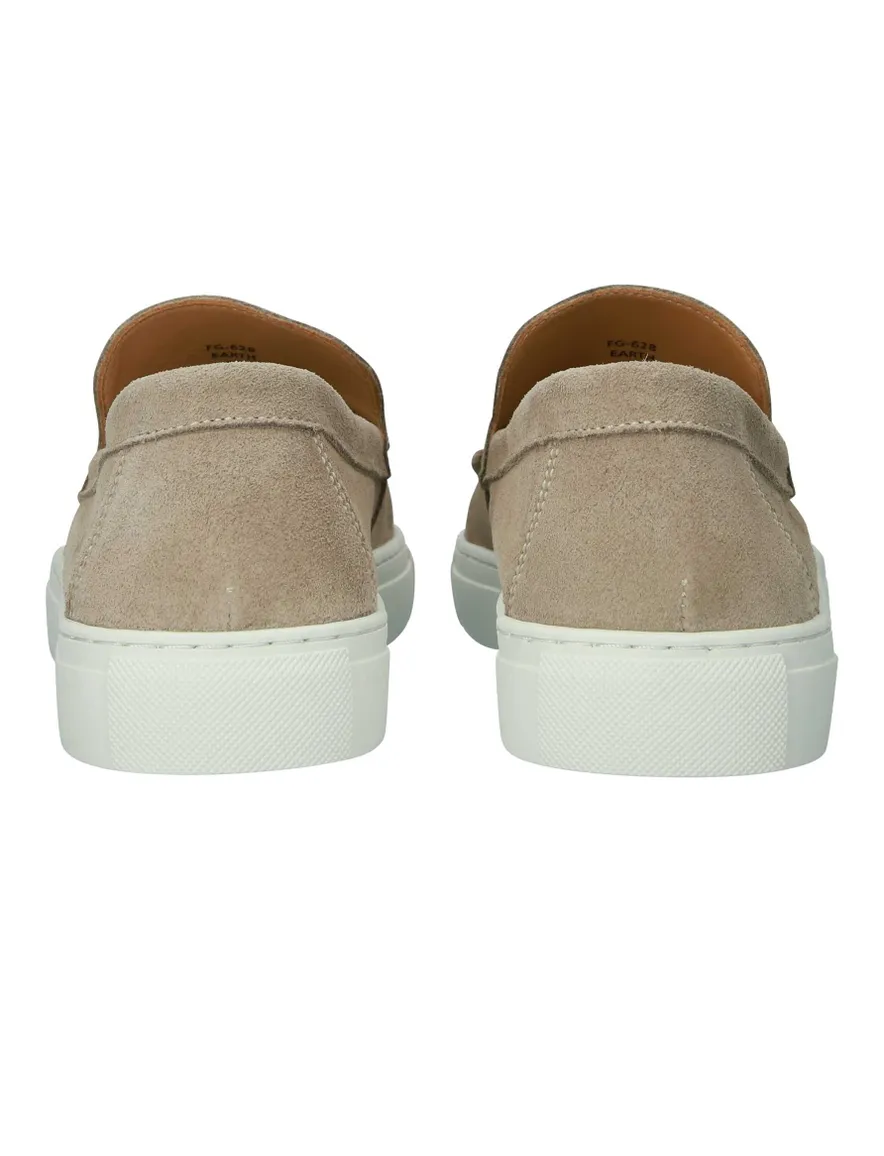Blackstone instappers beige suede