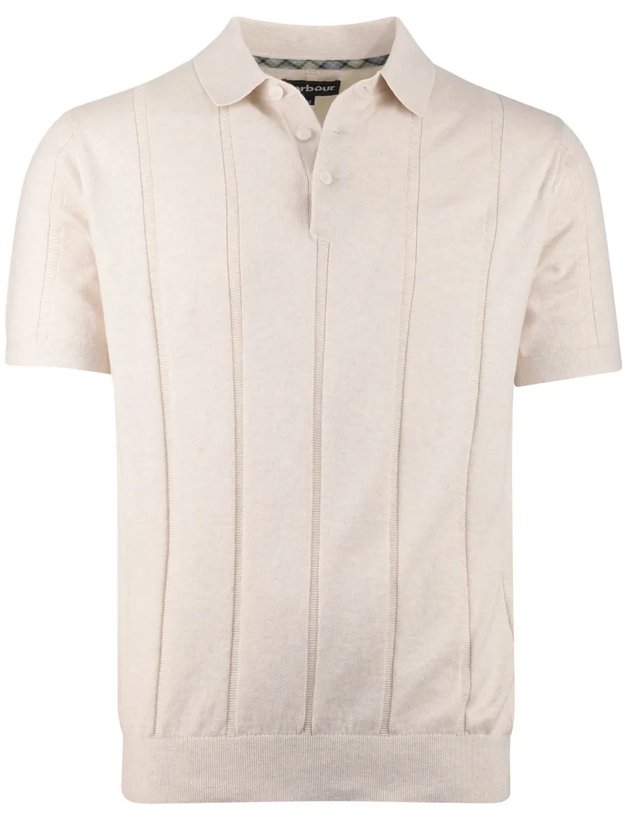 Polo crème Barbour normale fit 3 knoopjes met boord