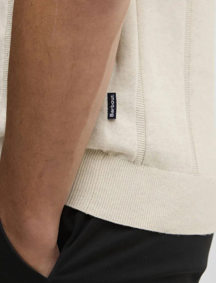 Polo crème Barbour normale fit 3 knoopjes met boord