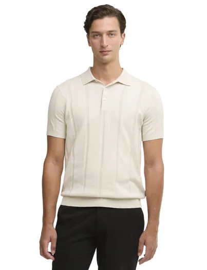 Barbour Polo crème Barbour normale fit 3 knoopjes met boord