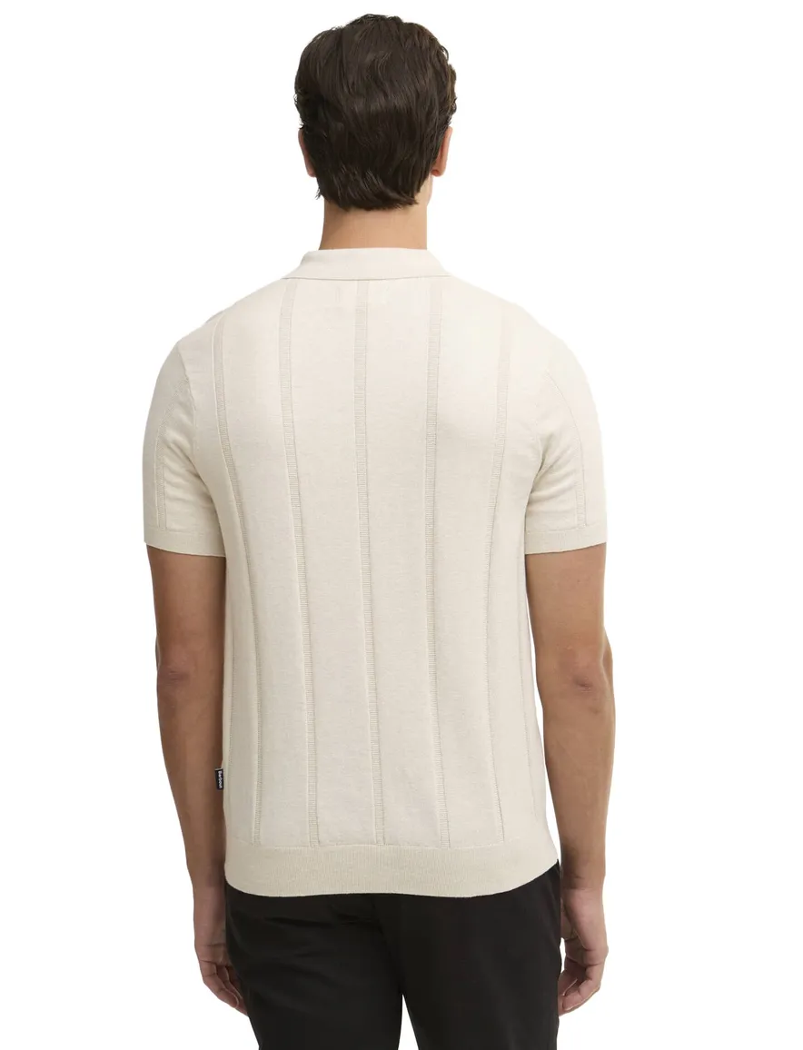 Polo crème Barbour normale fit 3 knoopjes met boord