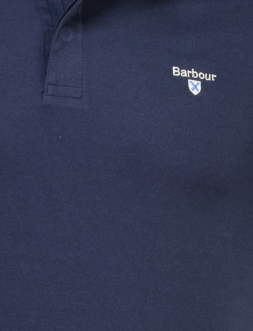 Donkerblauwe polo Barbour Regular Fit pique