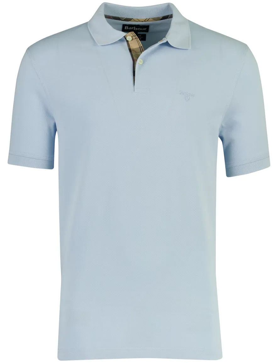 Barbour poloshirt tailored fit lichtblauw korte mouw