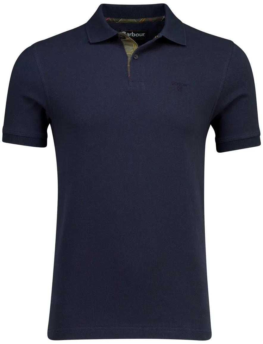 Barbour Tailored Fit polo 2 knoops donkerblauw